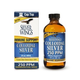 Natural Path Silver Wings Colloidal Silver Liquid - Enhanced Immune Support Supplement - 250ppm (1250mcg) - 8oz