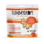 USDA Organic Natural Ginger Tummydrops, Gluten Free & Vegan, 33 Individually Wrapped Drops in a Resealable Bag