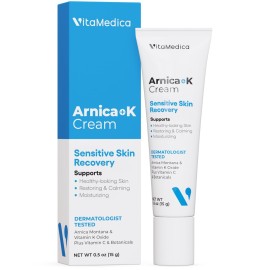 VitaMedica Arnica Cream - Arnica Montana + Vitamin K Oxide Bruise Cream - Sensitive Skin Formula - Undereye - 0.5 ounces