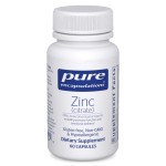 Pure Encapsulations Zinc (Citrate) - for Immune System, Tissue Development & Metabolism* - Mineral Supplement with Enzymes - Highly Absorbable Zinc - Vegan & Non-GMO - 60 Capsules