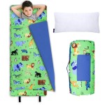 Wildkin Kids Original Nap Mat - Cozy Kids Sleep Mat with Pillow, Ideal for School & Travel - Wild Animals