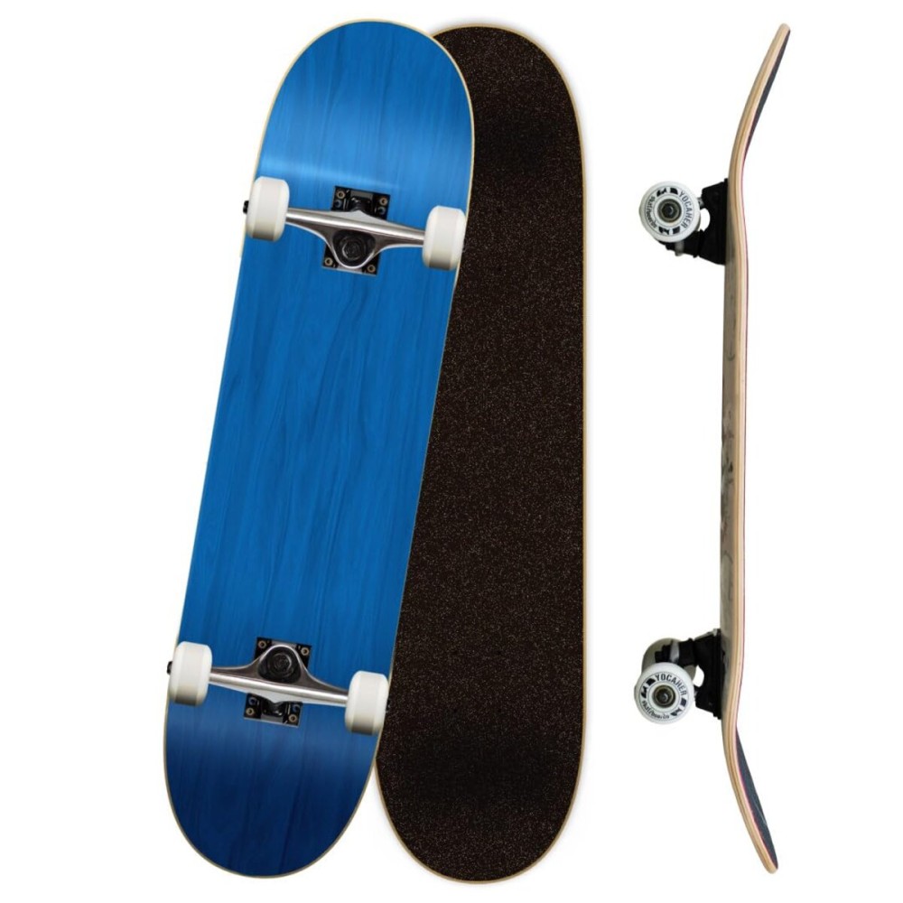 Yocaher Professional Complete 7.75 Skateboard w/7Ply Maple Deck, BlackWidow Premium Grip Tape, Aluminum Alloy Truck, ABEC-9 Bearing (Complete - 7.75 - Blue)