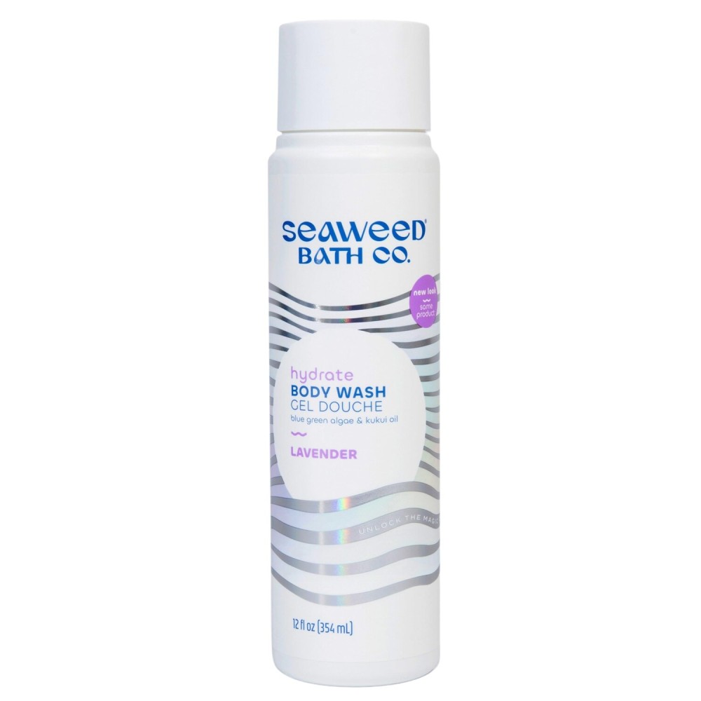 Seaweed Bath Co. Hydrate Body Wash - Lavender - Hydrating Foaming Cleanser with Soothing Natural Ingredients - Vegan, Paraben and Sulfate Free Shower Gel for Men and Women - 12 oz