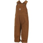 Carhartt Baby-boys Infant Washed Duck Bib Overall, Brown, 18 Mo.