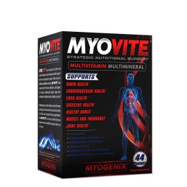 Myogenix Myovite Multivitamins for Athletes - High Performance Vitamins for Men and Women Athletes, Daily Vitamins for Optimum Nutrition, Muscle Function, and General Health, 44 Packets per Box