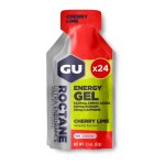 GU Energy Roctane Ultra Endurance Energy Gel, Vegan, Gluten-Free, Kosher, and Dairy-Free On-The-Go Sports Nutrition for Running, Biking, Hiking or Skiing, 24-Count, Cherry Lime