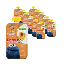 Earth\'s Best Organic Yogurt Smoothie Pouches, 24+ Months, Fruit Yogurt Smoothie for Toddlers 24 Months and Up, Banana Peach, 4.2 Ounce Resealable Pouch (Pack of 12)