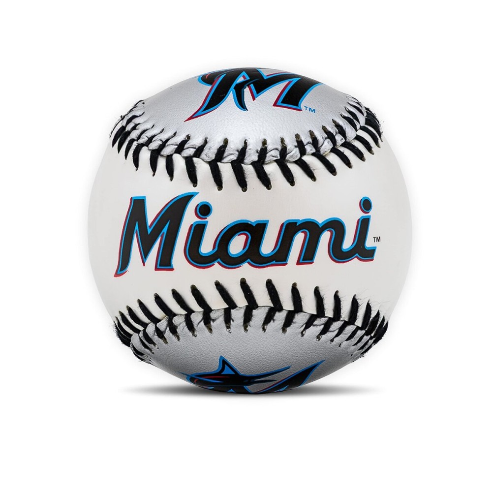 Franklin Sports Miami Marlins MLB Team Baseball - MLB Team Logo Soft Baseballs - Toy Baseball for Kids - Great Decoration for Desks and Office