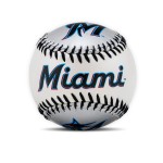 Franklin Sports Miami Marlins MLB Team Baseball - MLB Team Logo Soft Baseballs - Toy Baseball for Kids - Great Decoration for Desks and Office