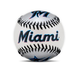 Franklin Sports Miami Marlins MLB Team Baseball - MLB Team Logo Soft Baseballs - Toy Baseball for Kids - Great Decoration for Desks and Office