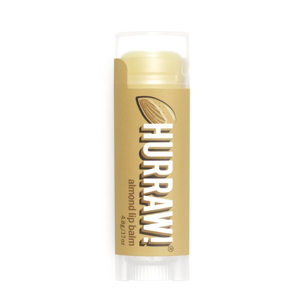 Hurraw! Almond Lip Balm: Organic, Certified Vegan, Cruelty and Gluten Free. Non-GMO, 100% Natural Ingredients. Bee, Shea, Soy and Palm Free. Made in USA