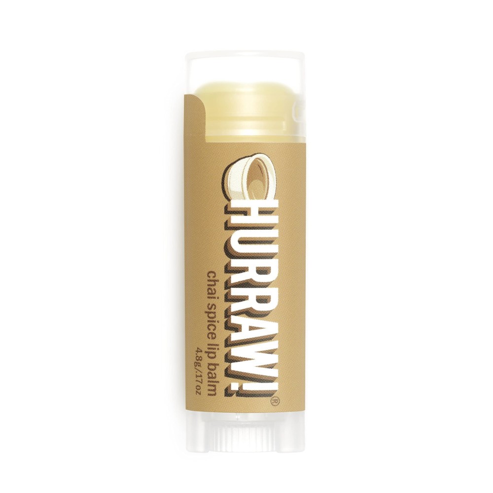 Hurraw! Chai Spice Lip Balm: Organic, Certified Vegan, Cruelty and Gluten Free. Non-GMO, 100% Natural Ingredients. Bee, Shea, Soy and Palm Free. Made in USA