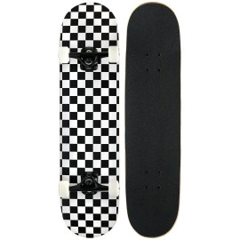 KPC Pro Skateboard Complete, Black and White Checker