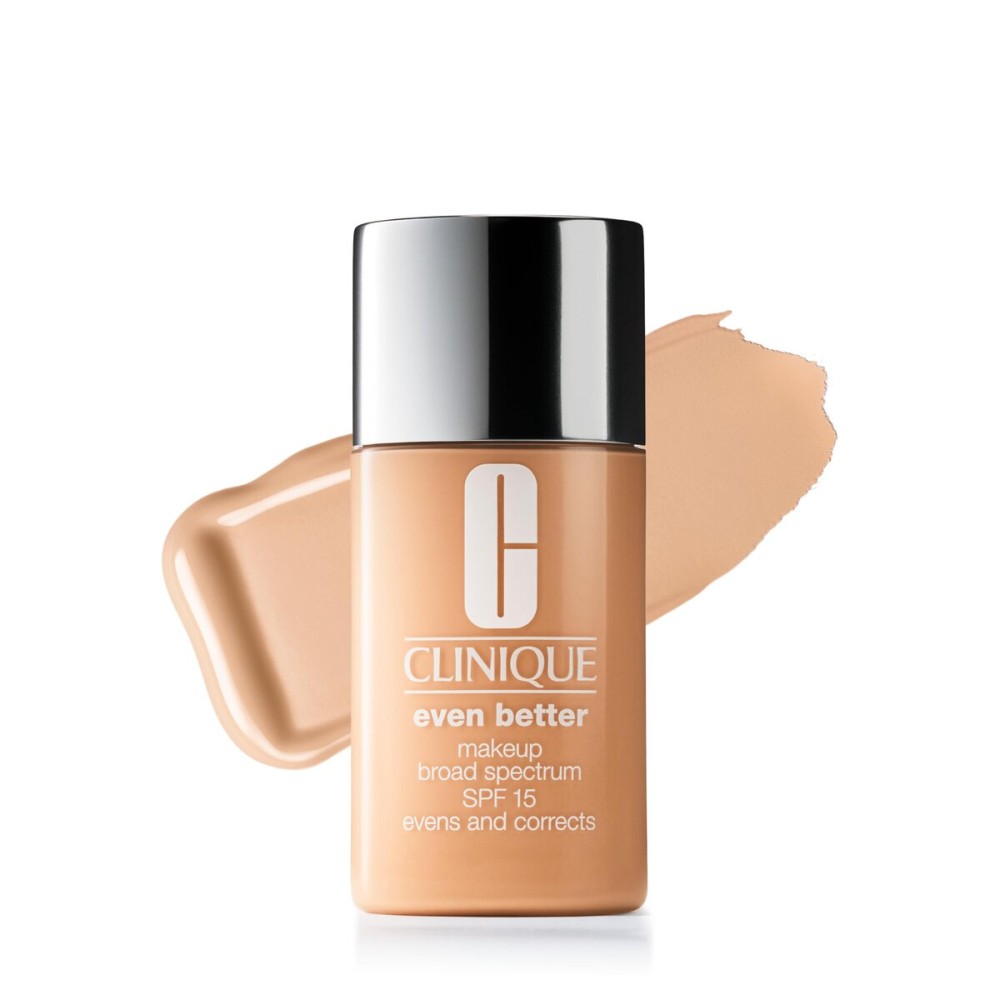 Clinique Even Better Makeup Liquid Foundation SPF 15 With Vitamin C For Dry + Oily Combination Skin Types | Medium Coverage + Natural Finish | Evens Skin Tone + Reduces Dark Spots, Buff, 1 Fl Oz