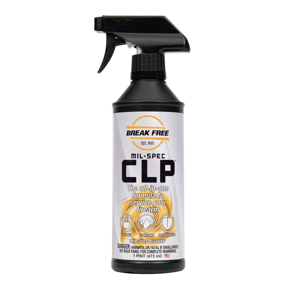 Break Free CLP Cleaner Lubricant and Preservative Gun Cleaner, CLP-5, Spray Bottle, Synthetic Handgun Lube, 1 Pint