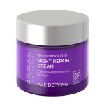 Andalou Naturals Age Defying Resveratrol Q10 Night Repair Cream - Anti-Wrinkle Moisturizer to Hydrate & Smooth - CoQ10 & Resveratrol for Dry Skin - 1.7 oz