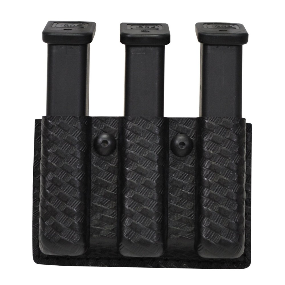 Safariland 775 Slimline Open Top Triple Magazine Pouch, GLOCK 17/22, Basketweave Black