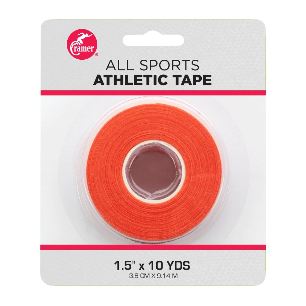 Cramer Team Color Athletic Tape, 1.5 x 10 Yards Orange, Easy Tear Sports Tape for Ankle, Wrist & Knee, Latex-Free Adhesive, Strong Support, Athletic Training Tape Roll