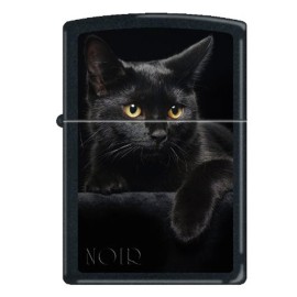 Zippo Black Cat Black Matte Lighter, 5134