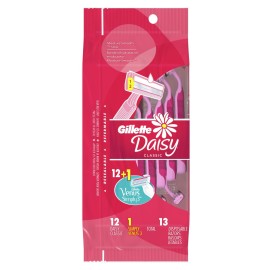 Gillette Venus Daisy Classic Disposable Razors for Women, 18 Count, Hair Removal for Women