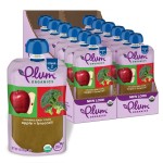 Plum Organics Stage 2 Organic Baby Food - Apple and Broccoli - 4 oz Pouch (Pack of 12) - Organic Fruit and Vegetable Baby Food Pouch