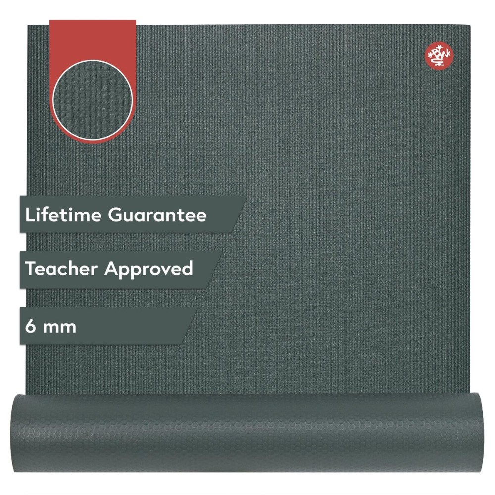 Manduka PRO Yoga Mat - Premium 6mm Thick Mat, Eco Friendly, Oeko-Tex Certified, Ultra Dense Cushioning for Support & Stability in Yoga, Pilates, Gym and Any General Fitness, Black Sage, 85 x 26