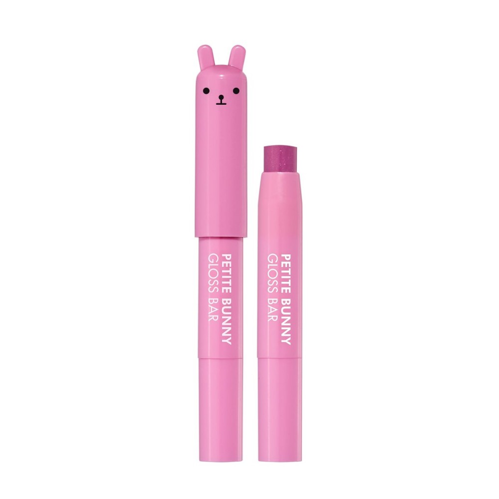 TONYMOLY Petit Bunny Lip Gloss - Juicy Grape Long Lasting Lip Crayon, Korean Lip Gloss with Vitamin E, Moisturizing & Softening, Hydrating Color for Women