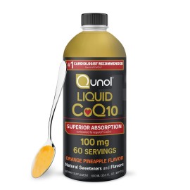 Qunol Liquid CoQ10 100mg, Superior Absorption Natural Supplement Form of Coenzyme Q10, Antioxidant for Heart Health, Orange Pineapple Flavored, 60 Servings, 20.3 oz Bottle