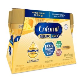 Enfamil NeuroPro Baby Formula, MFGM* 5-Year Benefit, Expert-Recommended Brain-Building Omega-3 DHA, Exclusive Immune Supporting HuMO6 Blend, Ready-to-Feed Infant Formula, Liquid, 8 Fl Oz (6 Count)