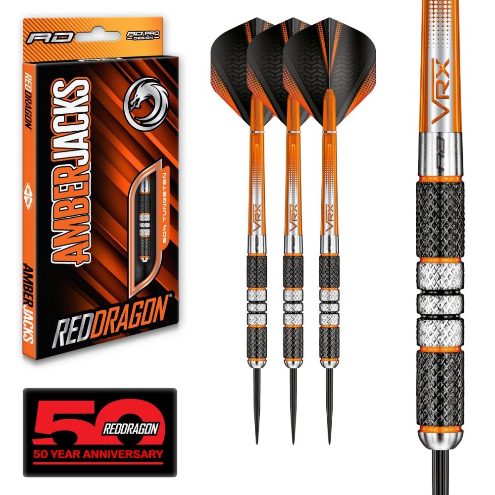 RED DRAGON Amberjack 2: 21g Tungsten Darts Set with Flights and Shafts (Stems)