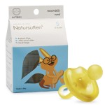 Natursutten Pacifiers 0-6 Months - 1-Pack Butterfly Shield Round Nipple Natural Rubber Safe & Soft BPA-Free for Breastfeeding Babies - Newborn Pacifiers Made in Italy
