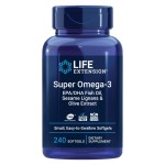 Life Extension Super Omega-3 EPA/DHA Fish Oil, Sesame Lignans & Olive Extract - Heart Health, Brain Health, Inflammation Health Support, Gluten-Free, Easy to Swallow, Non-GMO, 240 Softgels