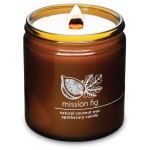 Hemlock Park Crackling Wood Wick Candle Handcrafted with Natural Coconut Wax (Large 16 oz, Mission Fig)