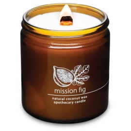 Hemlock Park Crackling Wood Wick Candle Handcrafted with Natural Coconut Wax (Large 16 oz, Mission Fig)