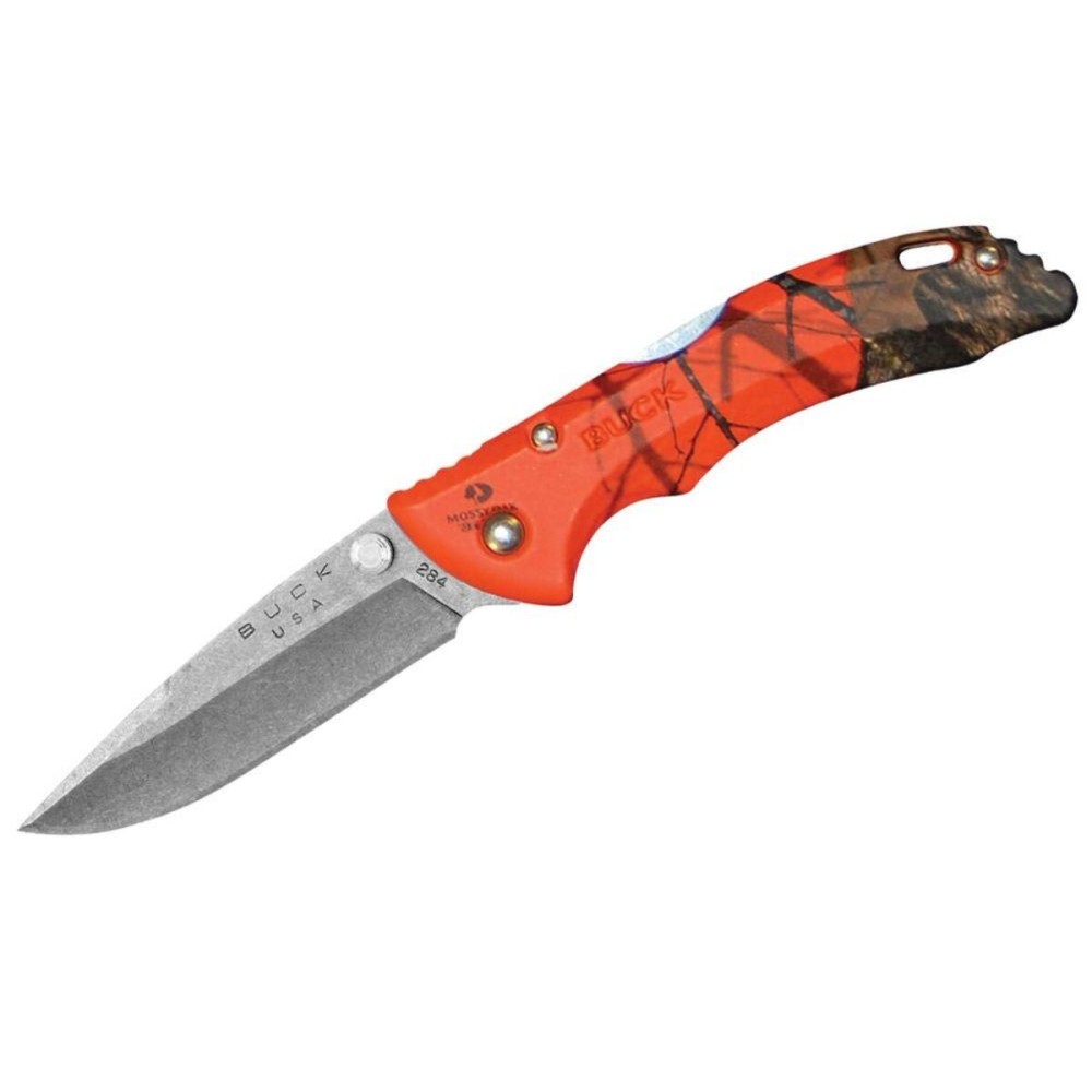 Buck Knives 0284CMS9 Bantam Folding Pocket Knife, Mossy Oak Blaze Orange Camo