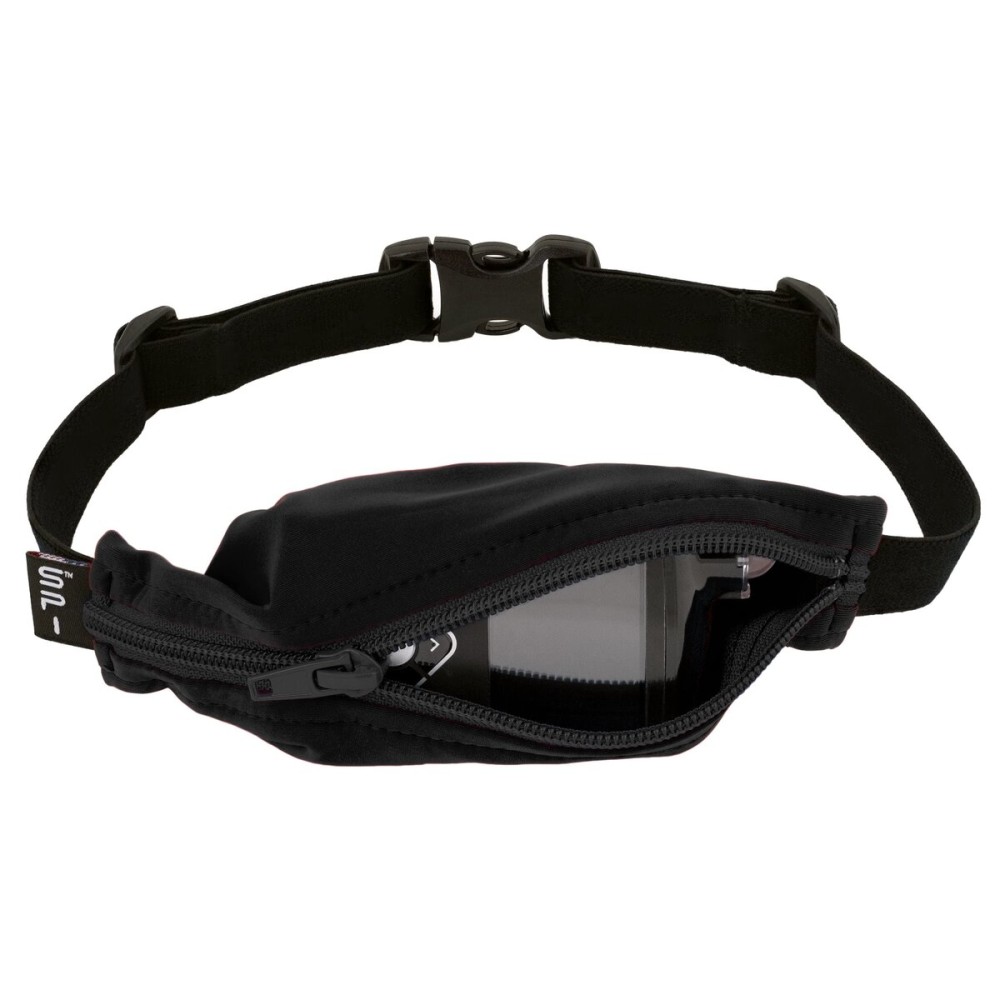 SPIbelt Kids Pocket Belt, Expandable Pocket, Adjustable Waist, No Bounce, No Logo Band, Black with Black Zipper
