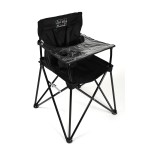 ciao! baby Portable High Chair for Travel, Fold Up High Chair with Tray, Black