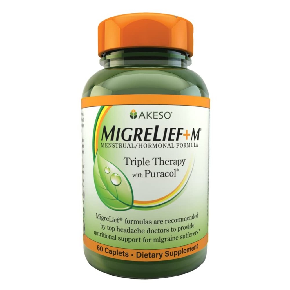 MigreLief+M - Advanced Nutritional Support Supplement for Womens Neurological Health and Head Comfort - 60 Caplets (1-Month Supply)