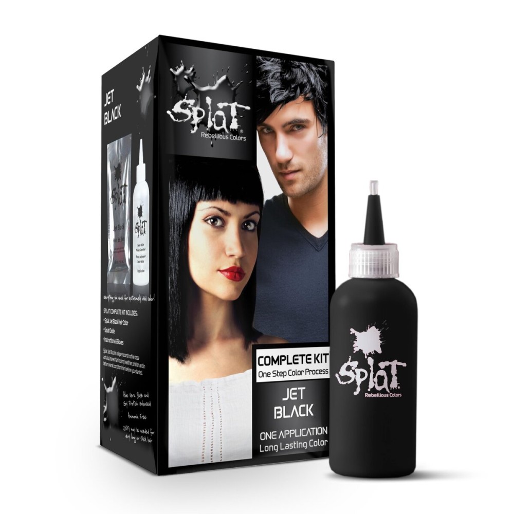 Splat | Original Complete Jet Black Hair Dye Kit | Permanent | Long Lasting | Vegan and Cruelty-Free