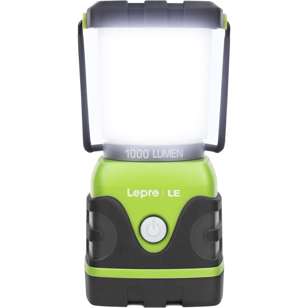 LE 1000LM Battery Powered LED Camping Lantern, Waterproof Tent Light with 4 Light Modes, Camping Essentials, Portable Lantern Flashlight for Camping, Emergency Light, Power Outages, Not Rechargeable