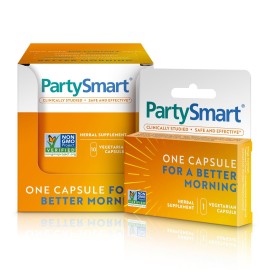 Himalaya PartySmart, 10 Individual Capsules - Alcohol Breakdown Liver Support for a Better Morning After Drinking - Plant Based, Vegan, Non-GMO, Gluten Free, Clinically Studied