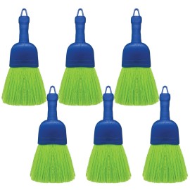 LOLA Whisk Broom, Hand Brush, 6 Pack, Durable Bristles, Whisks Away Dirt & Debris, Compact, Hang Hole for Easy Storage, Indoor/Outdoor