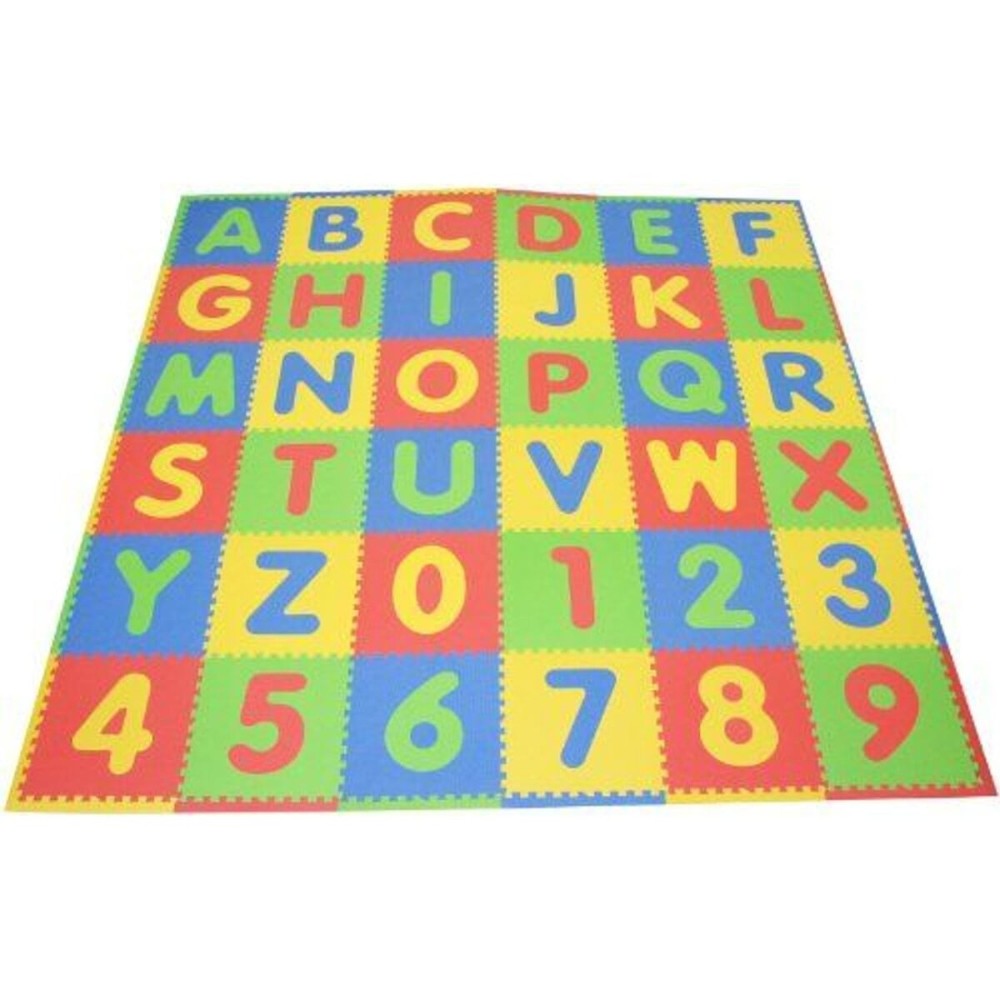 Tadpoles Soft EVA Foam 36 Piece ABC Playmat Set, Multi/Primary, 74x 74 (36 Sq Feet)