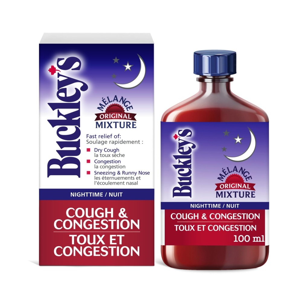 BUCKLEY\'S Original \'Night Time\' Cough Congestion Syrup 100 ml/3.38 oz