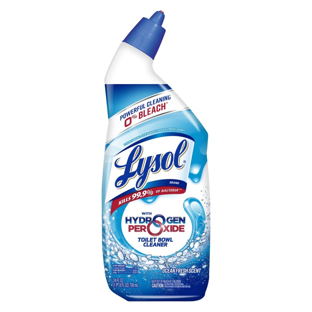 Lysol Toilet Bowl Cleaner Gel, for Cleaning and Disinfecting, Bleach Free, Ocean Fresh Scent, 24oz