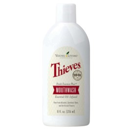Young Living Thieves Fresh Essence Mouthwash | Alcohol-Free 8 fl oz Mouthwash Infused with Essential Oils | Gentle, Refreshing Oral Care for Long-Lasting Fresh Breath & Healthy-Looking Smile