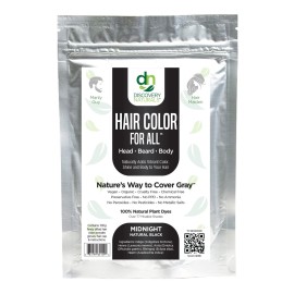 Black Henna Hair Color For All Kit | 100% All Natural Indigo Powder Hair Dye & Beard Dye (Midnight Natural Black) Organic, Herbal & Vegan Chemical & Cruelty Free Permanent Gray Coverage & Tinting