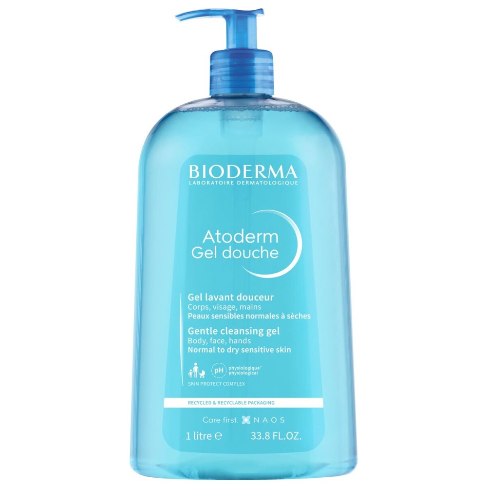Bioderma - Atoderm Hydrating Shower Gel Body Wash - Moisturizing Face and Body Cleanser for Normal to Dehydrated Sensitive Skin