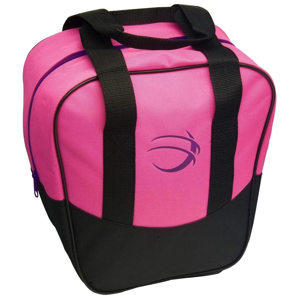 BSI Nova Bowling Bag for Men & Women - Single Ball Tote with Compact Shoe & Accessory Storage - Pink/Black