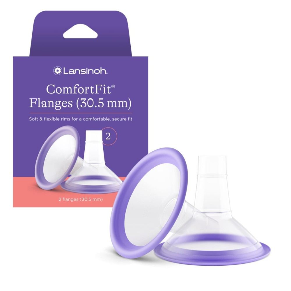 Lansinoh ComfortFit Breast Pump Flanges, Size 30.5mm, 2 Count